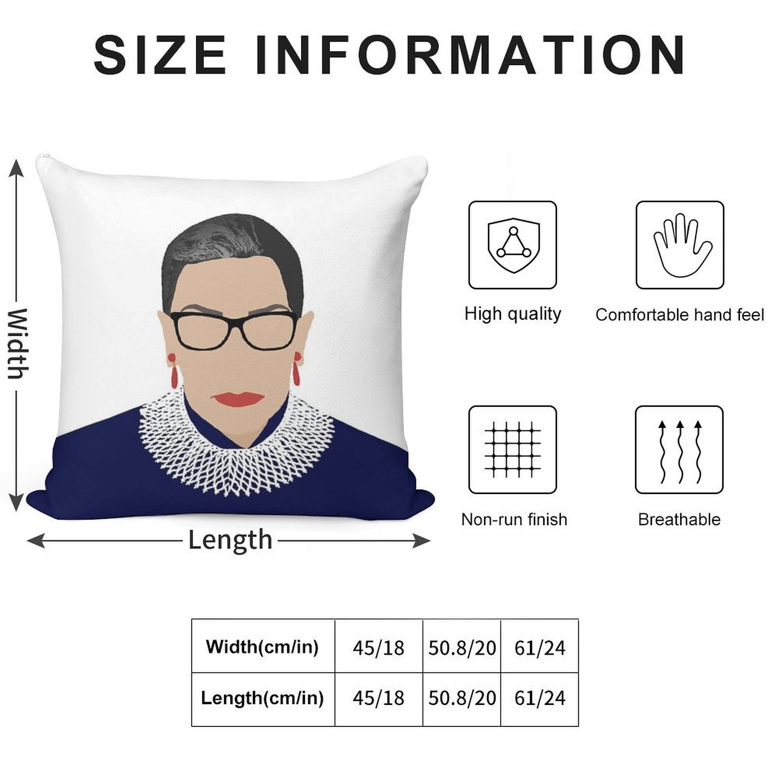 Ruth Bader Ginsburg Soft Bedroom Essential Throw Pillow