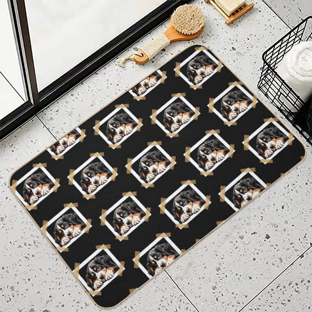 Entlebucher Mountain Puppy Sleeping  Slip-Resistant Bath Mat