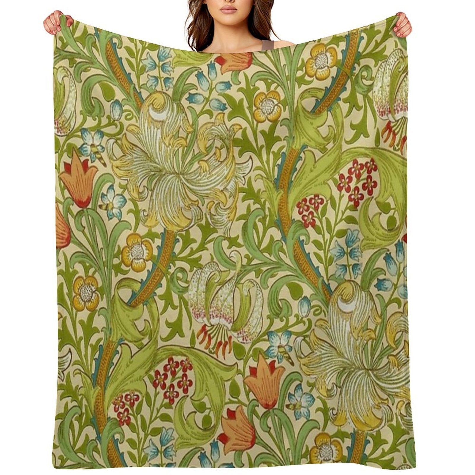 William Morris Golden Lily Quick-dry Throw Blanket