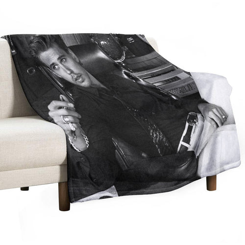Austin Butler Black And White Sustainable Throw Blanket