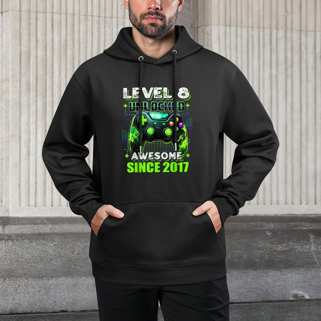8th Birthday Boy Level 8 Gamer 8 Year Video Game Party Easy Care Hoodie