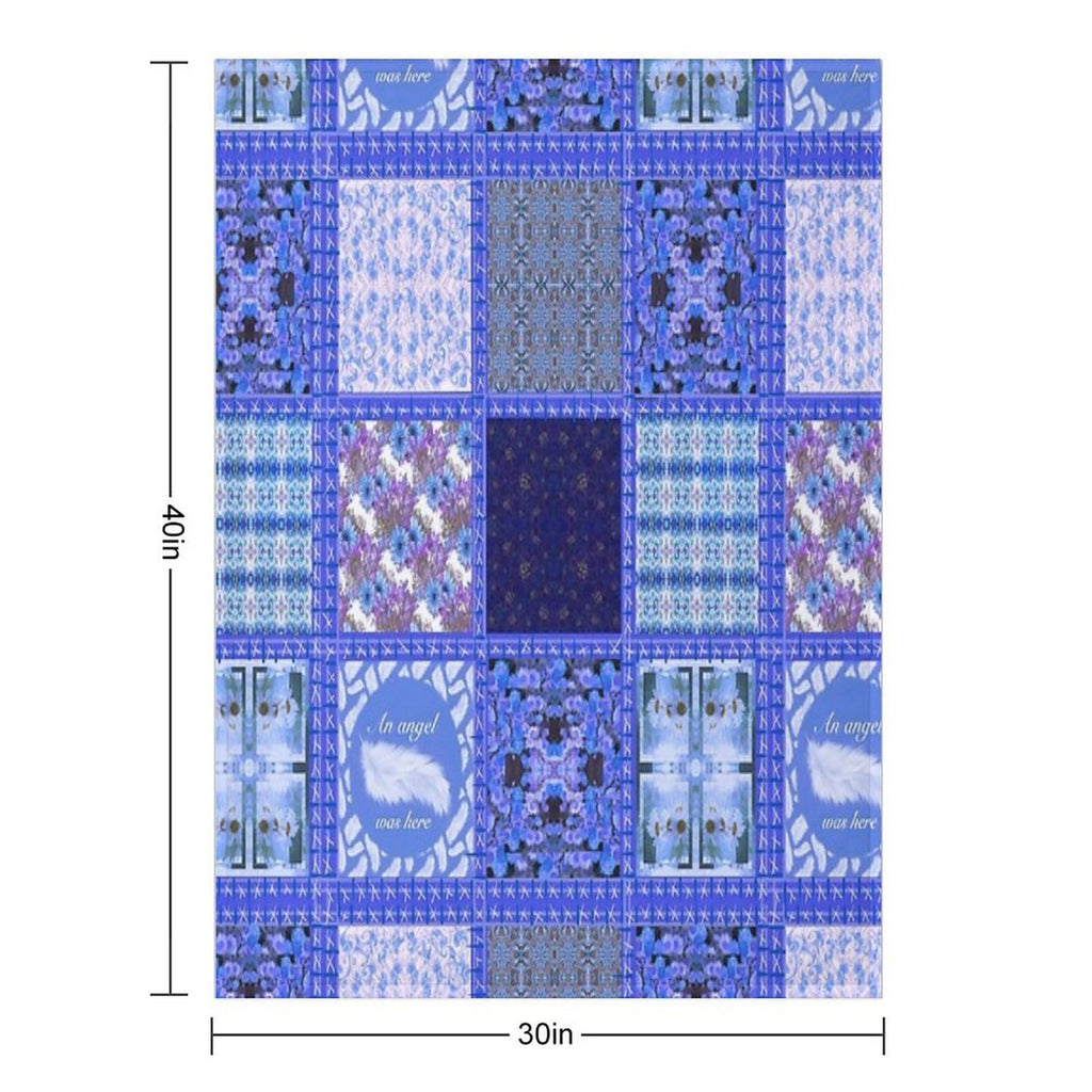Blue Patchwork Quick-dry Throw Blanket