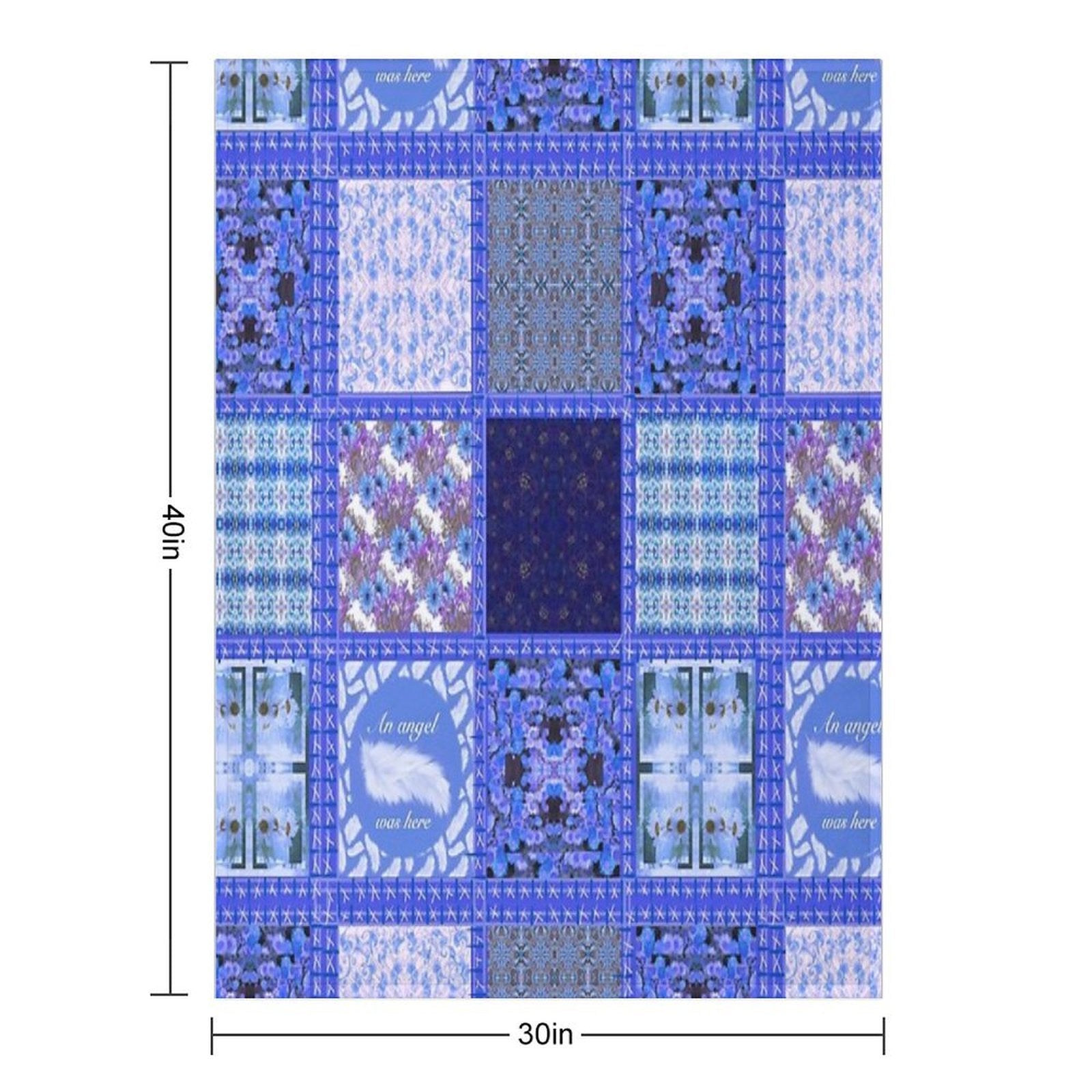 Blue Patchwork Quick-dry Throw Blanket