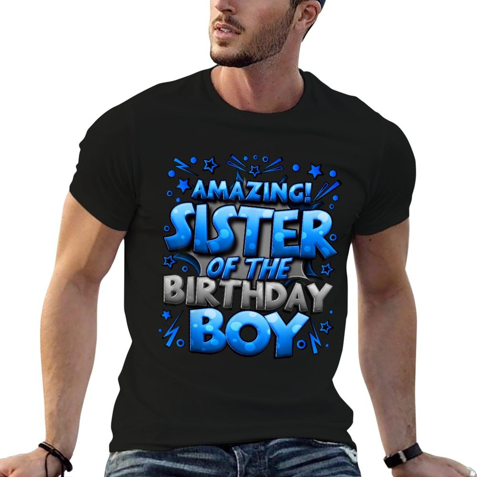 Sister of The Birthday Boy Matching Family Sister Party  High-quality Stitching T-Shirt