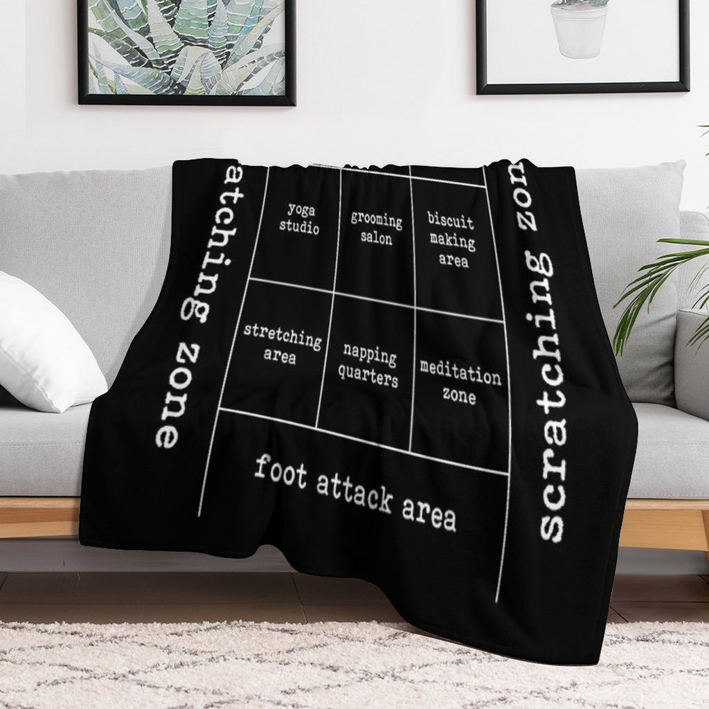 Cat's Map Of The Bed Funny Cat Lover Owner Comfort Throw Blanket