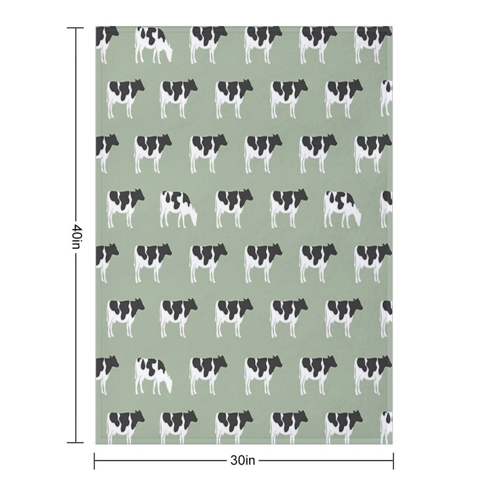 Cows - Farm - Dairy Cows on Sage Velvety-soft Throw Blanket