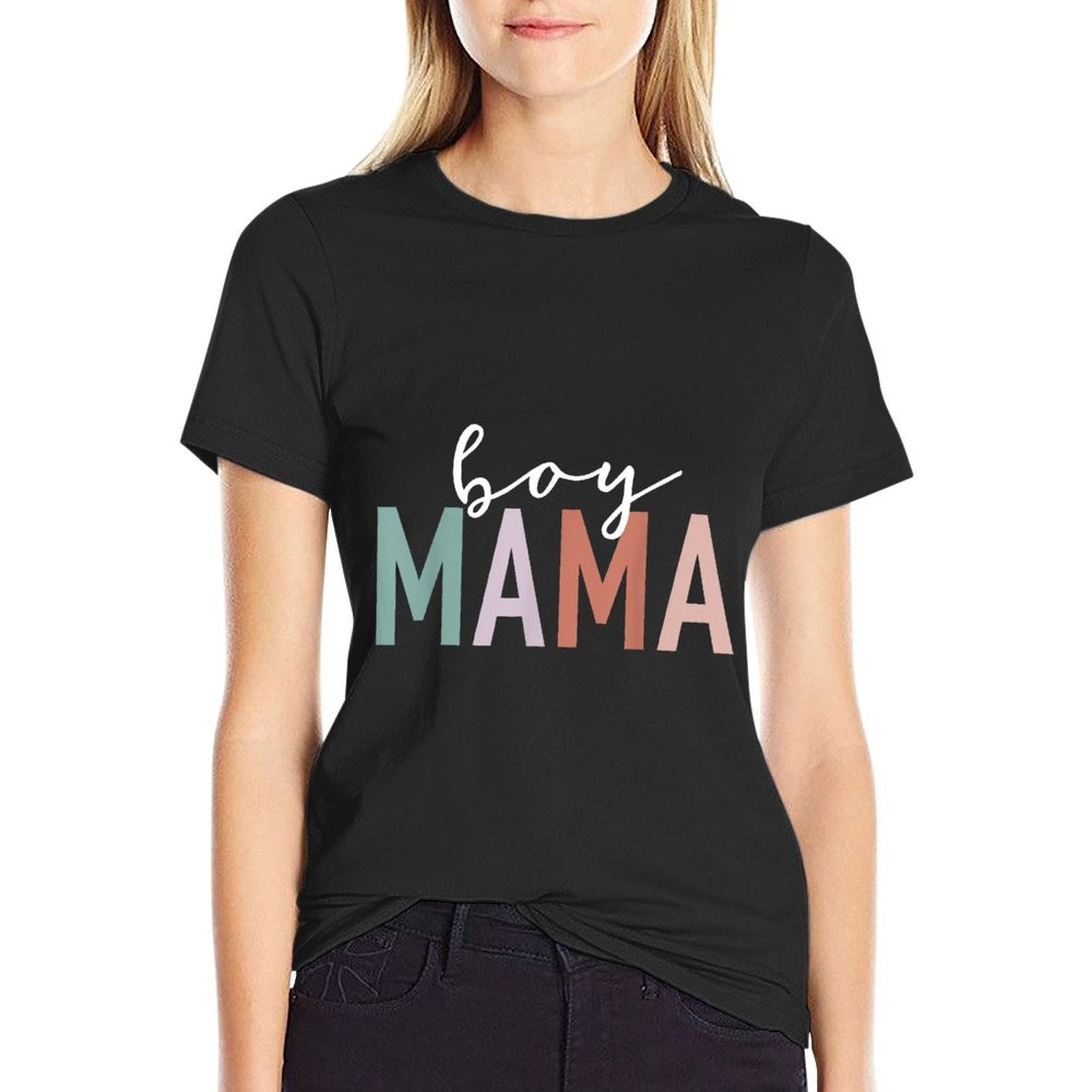 Boy Mama Gifts For Mother Mom Of Boys Leopard Print  Easy-care T-Shirt