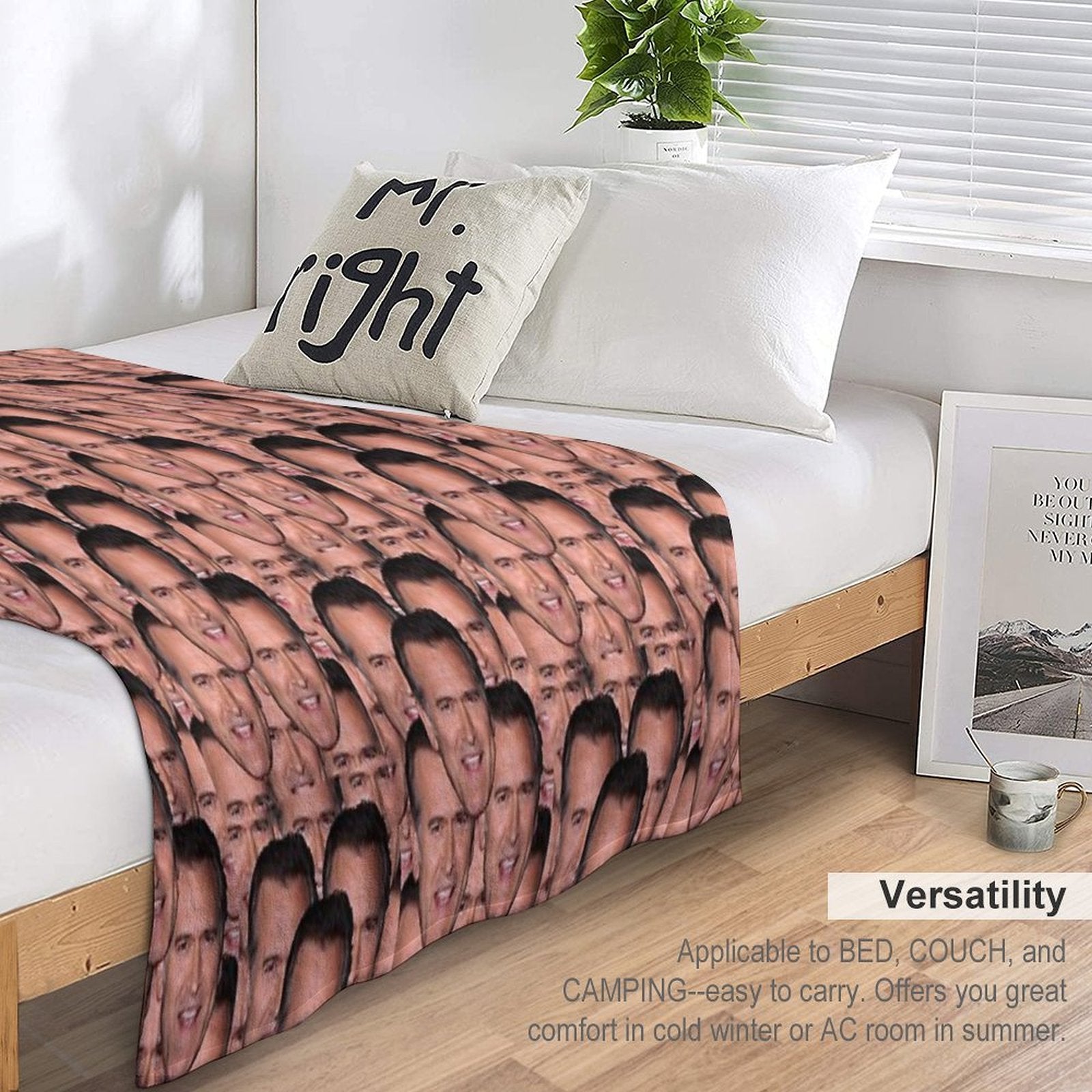 Bruce Campbell Evil Dead Head Shot Wrinkle-free Throw Blanket