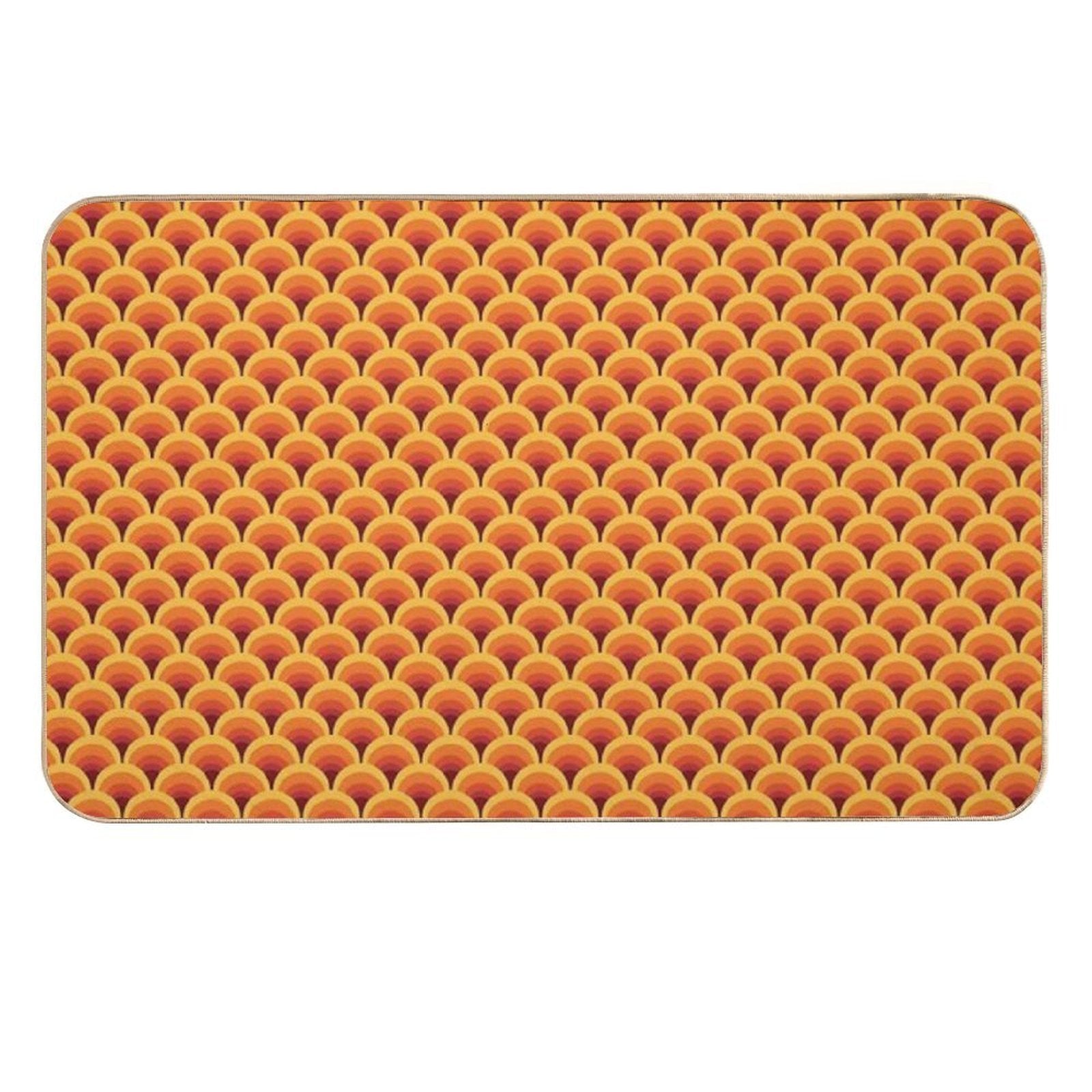 Orange Wave Gradient Retro Pattern  Dirt-Trapping Bath Mat