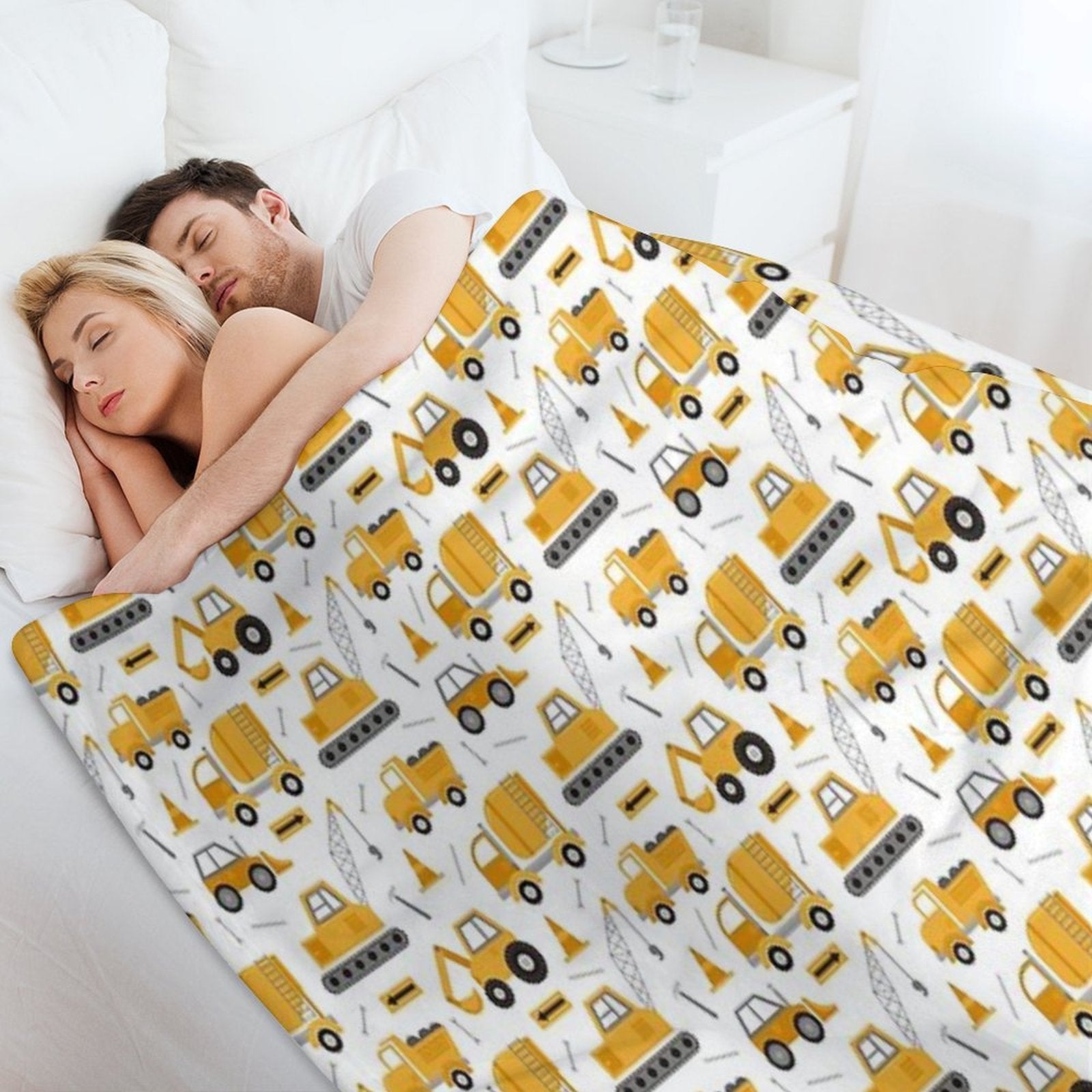 Construction Trucks Sustainable Throw Blanket