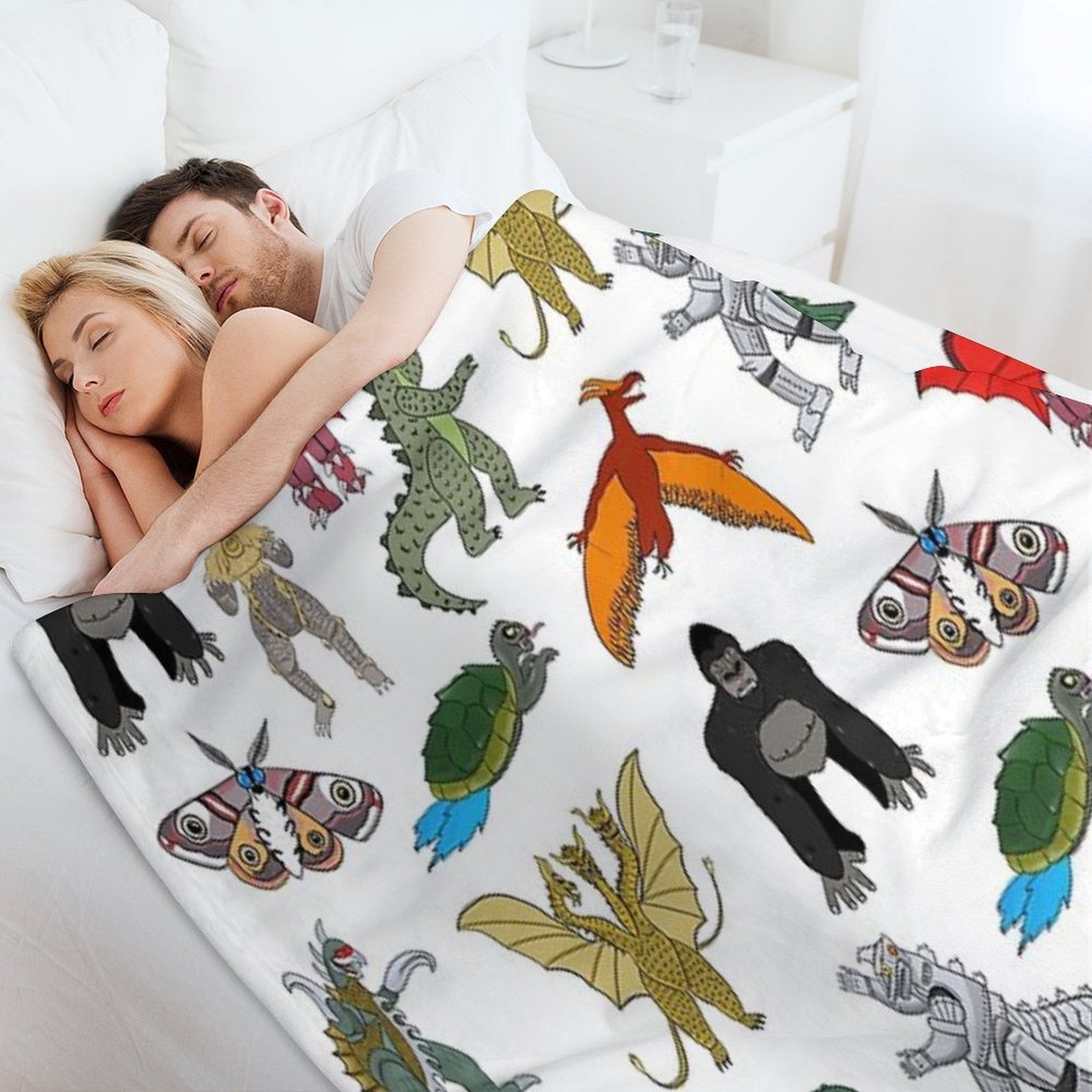 Colorful Kaiju Durable Throw Blanket