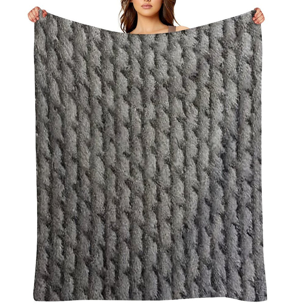 Tiny Gray Basketweave Pattern Quick-dry Throw Blanket