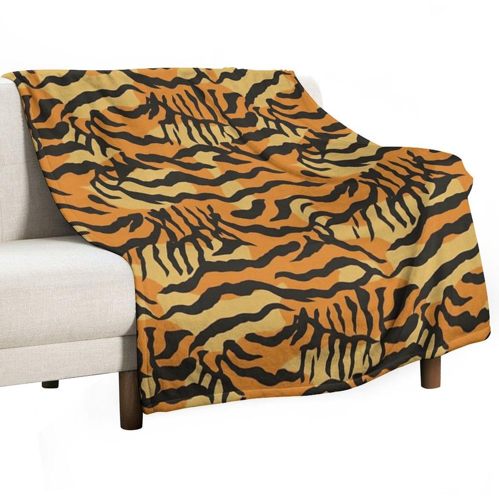 Vibrant Tiger Stripe Pattern Abstract Unique Print Sustainable Throw Blanket