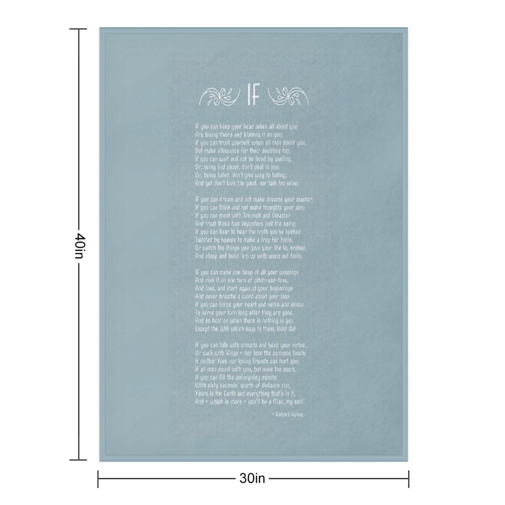 The Rudyard Kipling Poem IF Gift-ready Throw Blanket
