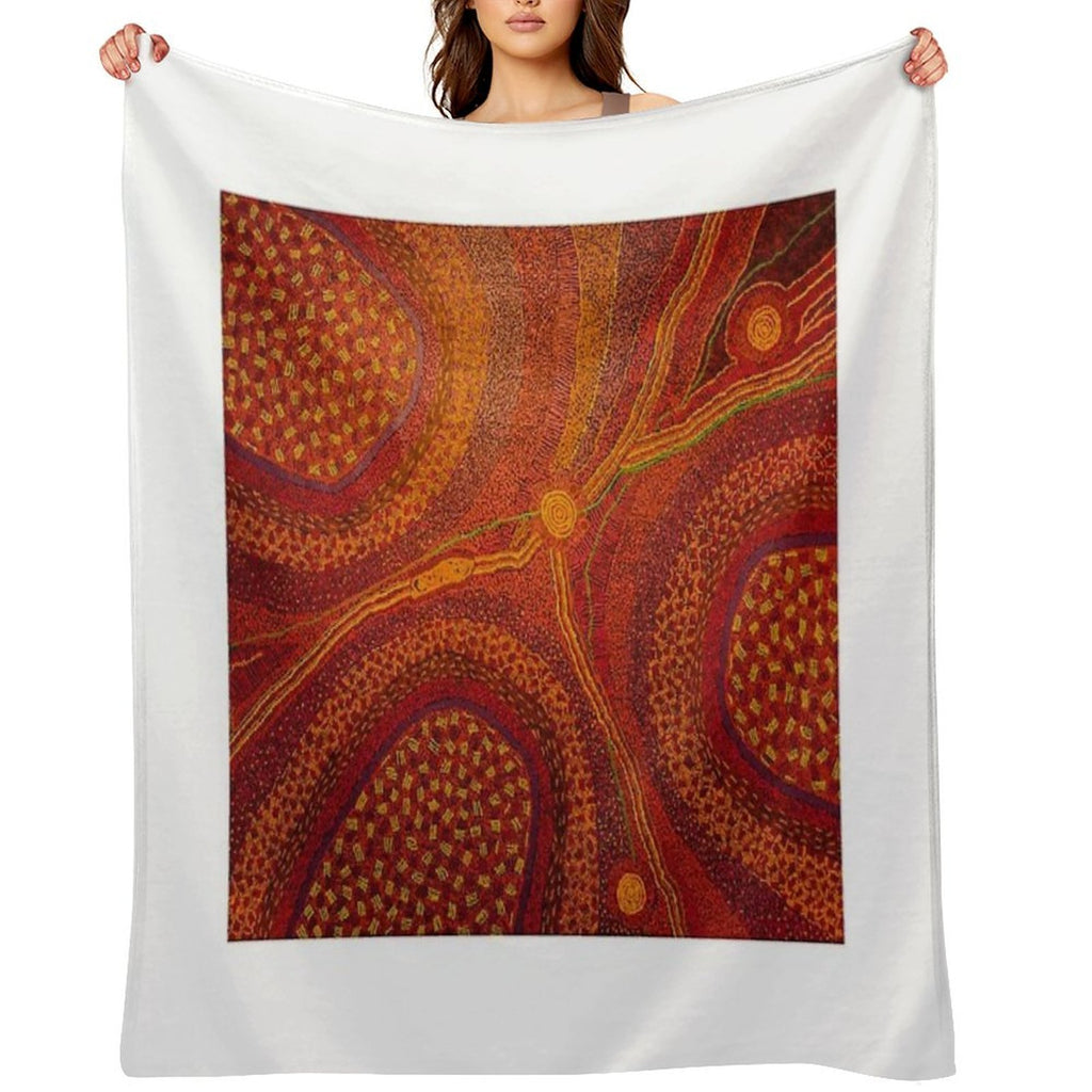 Australian Aboriginal Art Eco-conscious Throw Blanket
