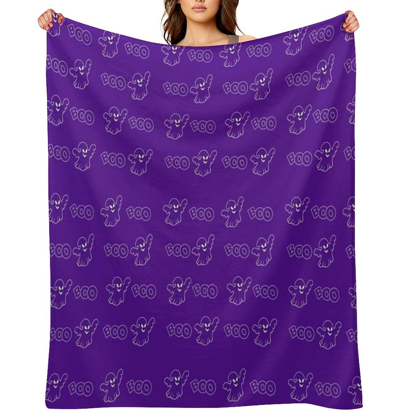 Boo Pattern Machine-washable Throw Blanket