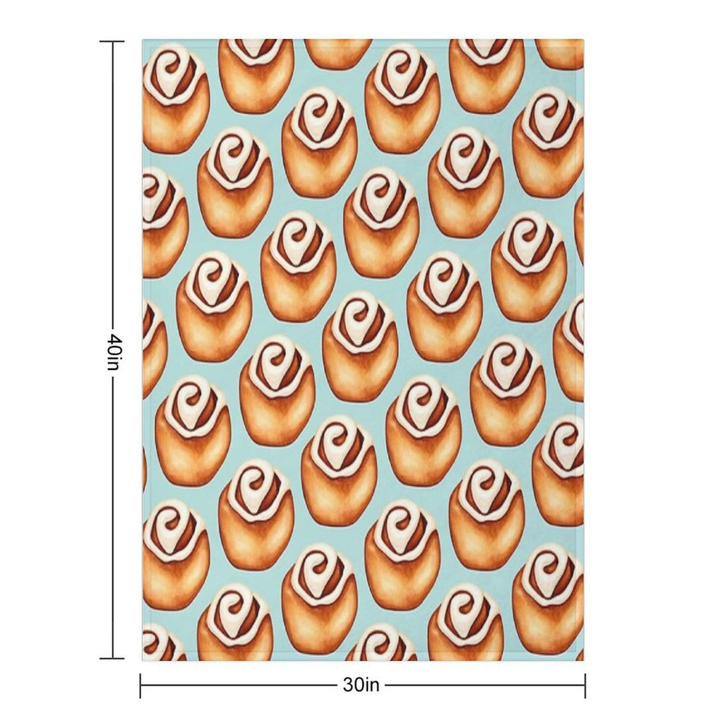 Cinnamon Roll Pattern - Blue Anti-pilling Throw Blanket