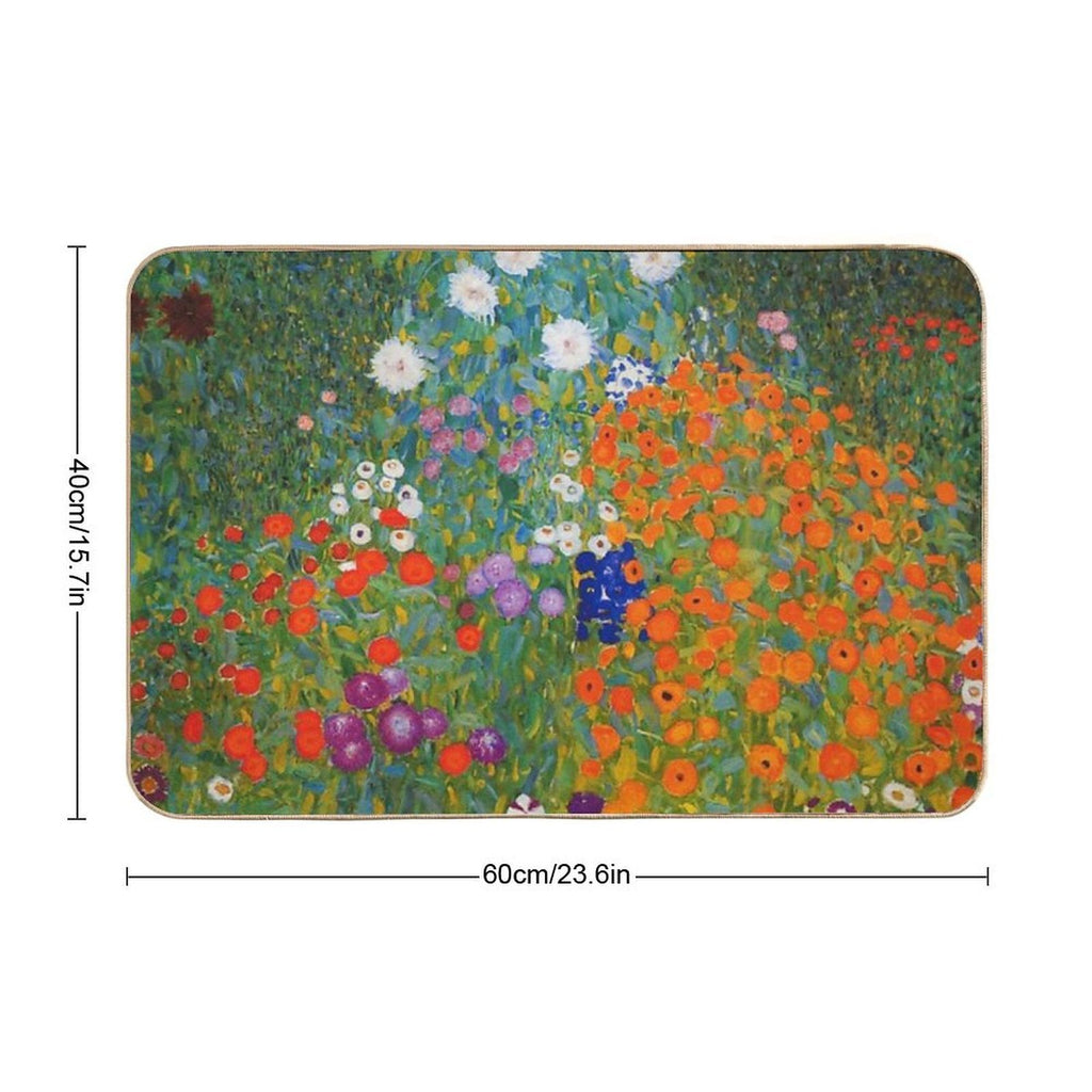 FLOWER GARDEN  by  GUSTAV KLIMT  Easy To Clean Bath Mat