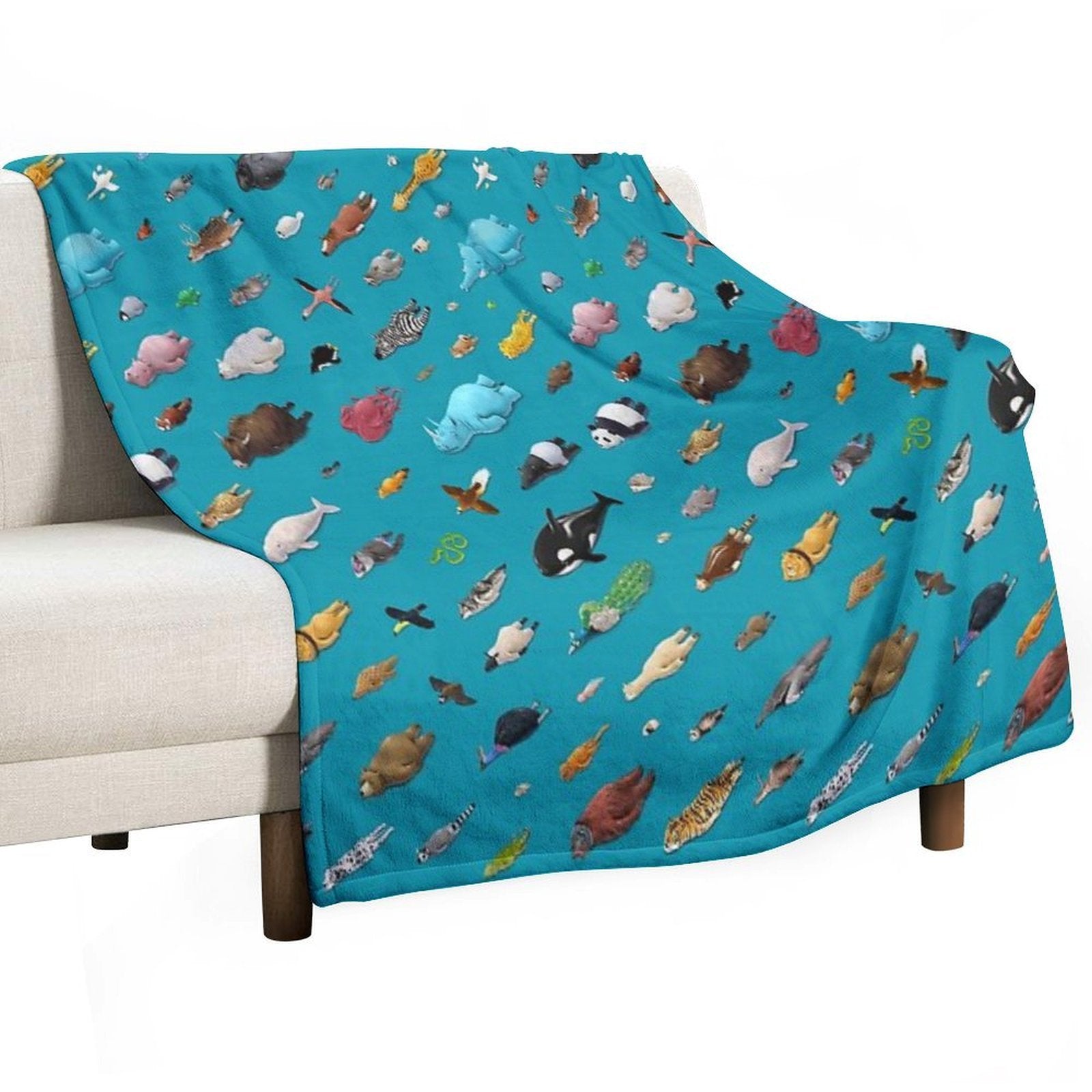 Sleeping Animals Machine-washable Throw Blanket