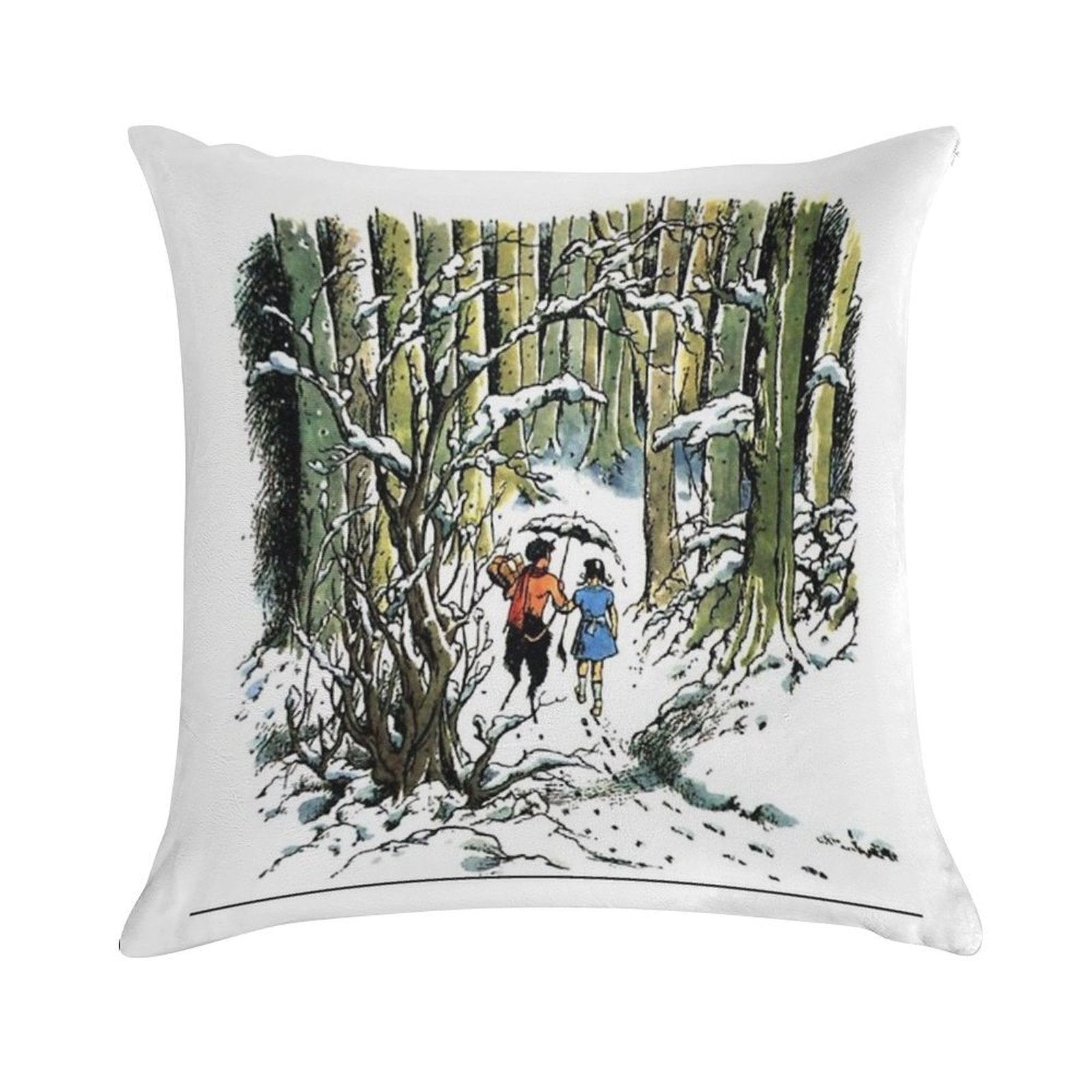 Narnia The Lion The Witch And The Wardrobe Original Illustration Soft Bedroom Essential Throw Pillow