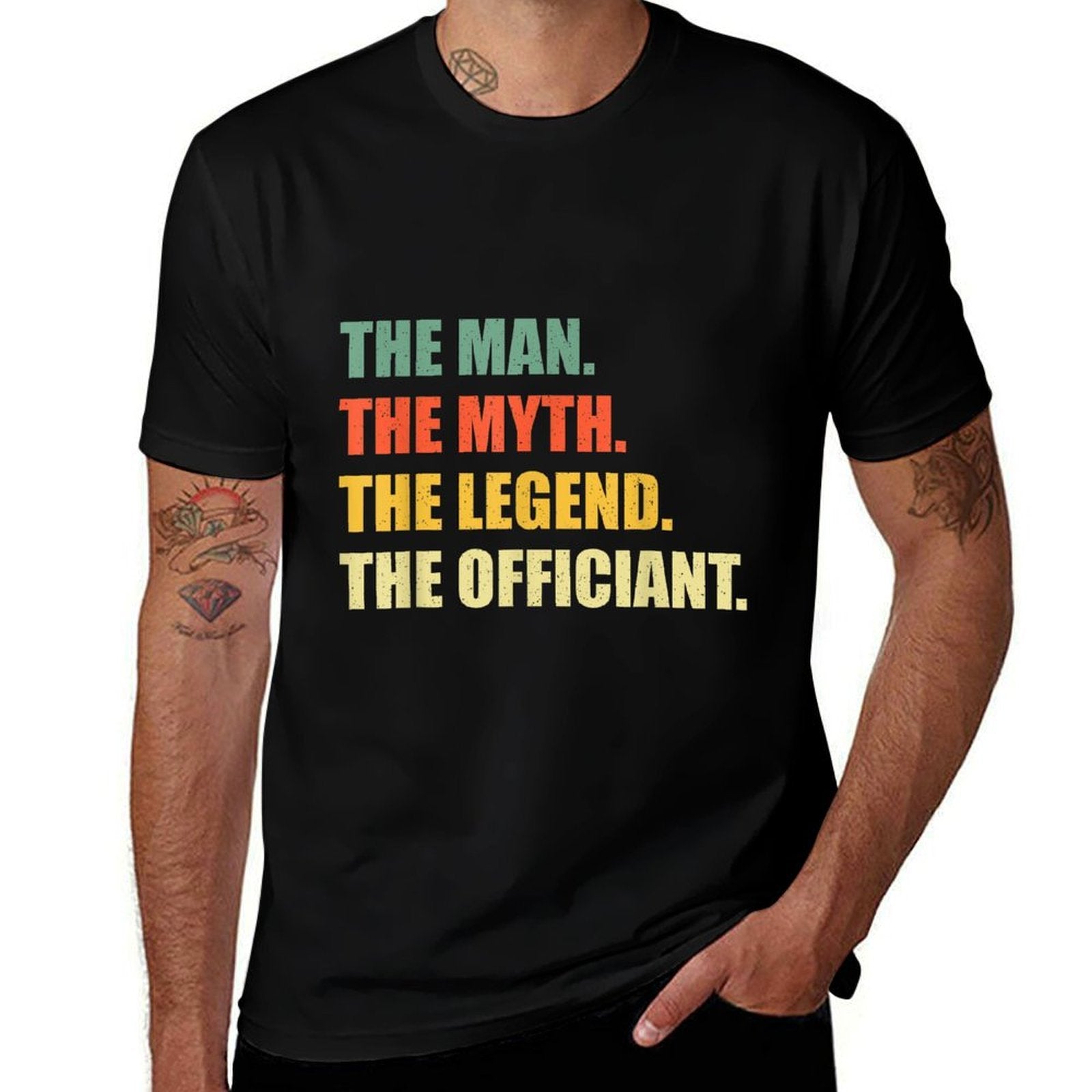 Funny Wedding Officiant Art For Men Dad Ordained Minister  Summer-ready Fabric T-Shirt