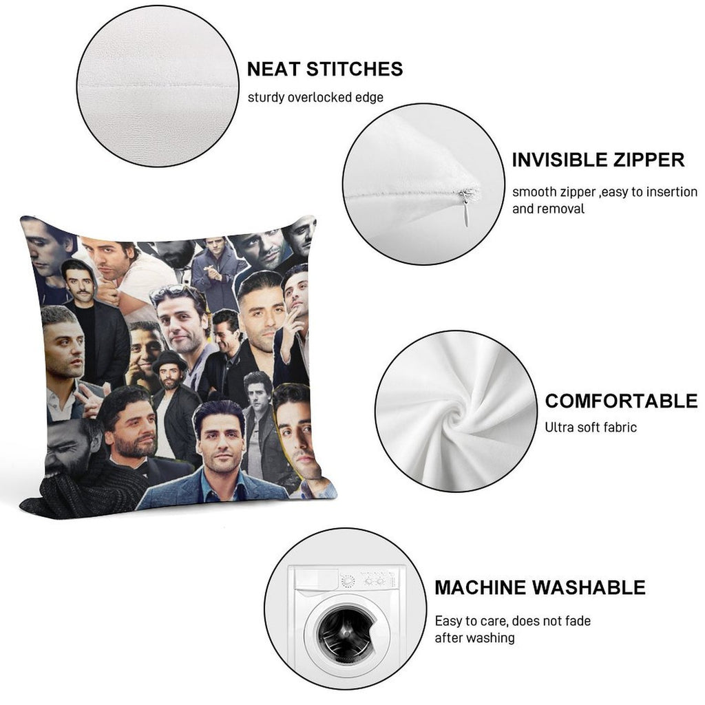 Oscar Isaac Collage Soft Style Accent Throw Pillow