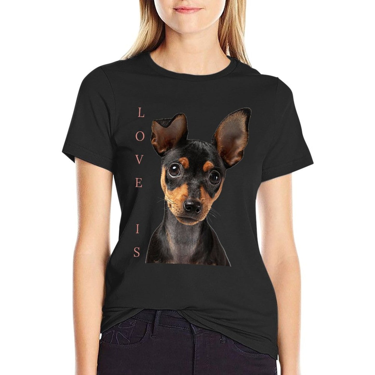 Miniature Pinscher Dog Mom Dad Love Puppy Pet  Quick-drying T-Shirt
