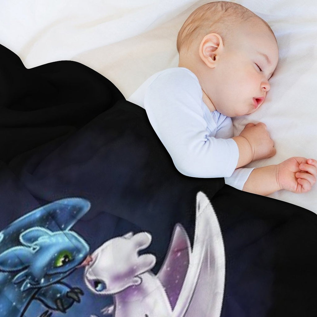 Dragon Heart - Starry Dragons - Toothless And Light Fury Machine-washable Throw Blanket