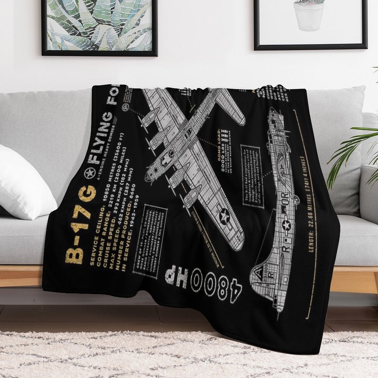 B17 Flying Fortress Comfort Throw Blanket