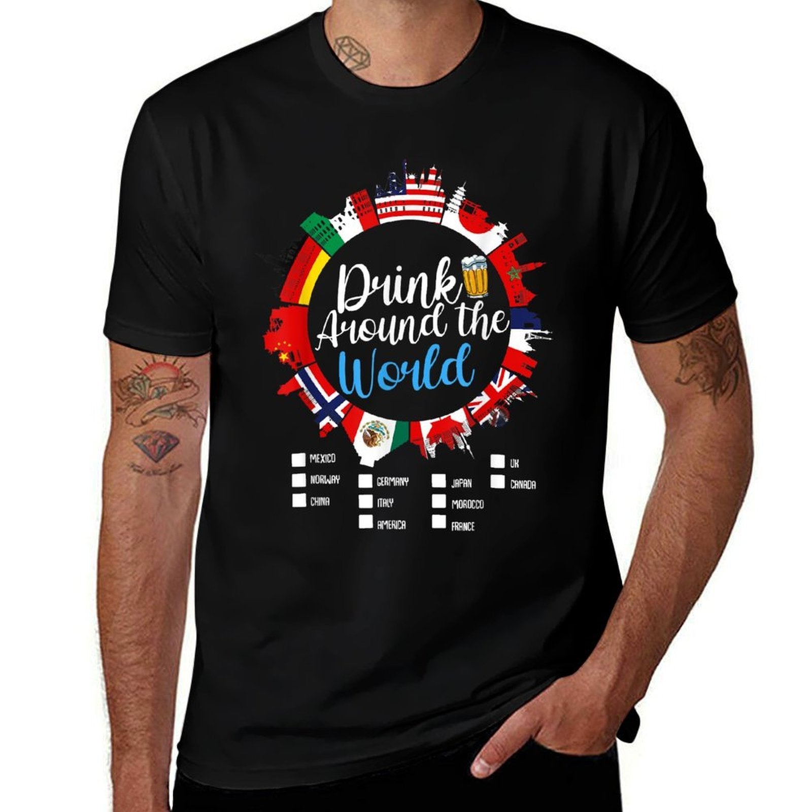 Getrnk Getrnke Bier Wein Mexiko Frankreich Norwe Adult Vacation Drinking Countries International National  Affordable Price T-Shirt