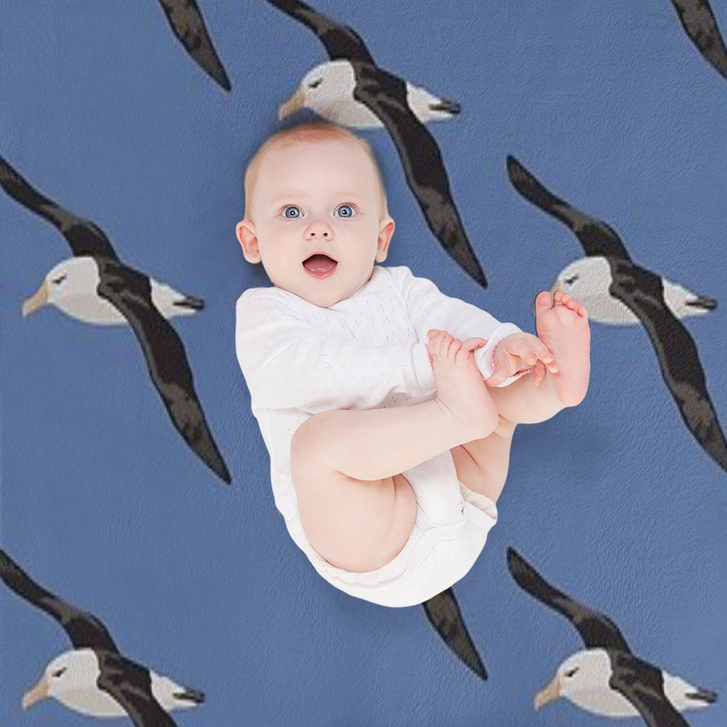 Black Browed Albatross Velvety-soft Throw Blanket
