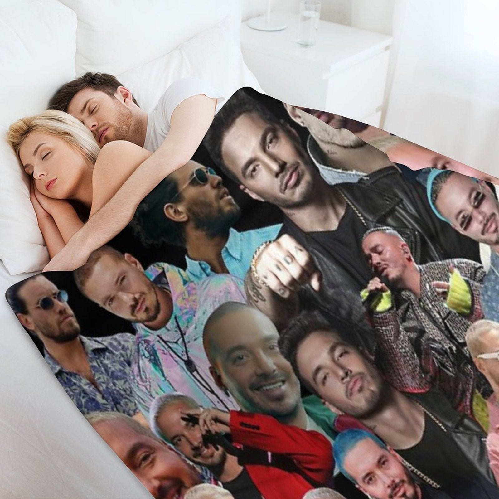 J Balvin Photo Collage Velvety-soft Throw Blanket