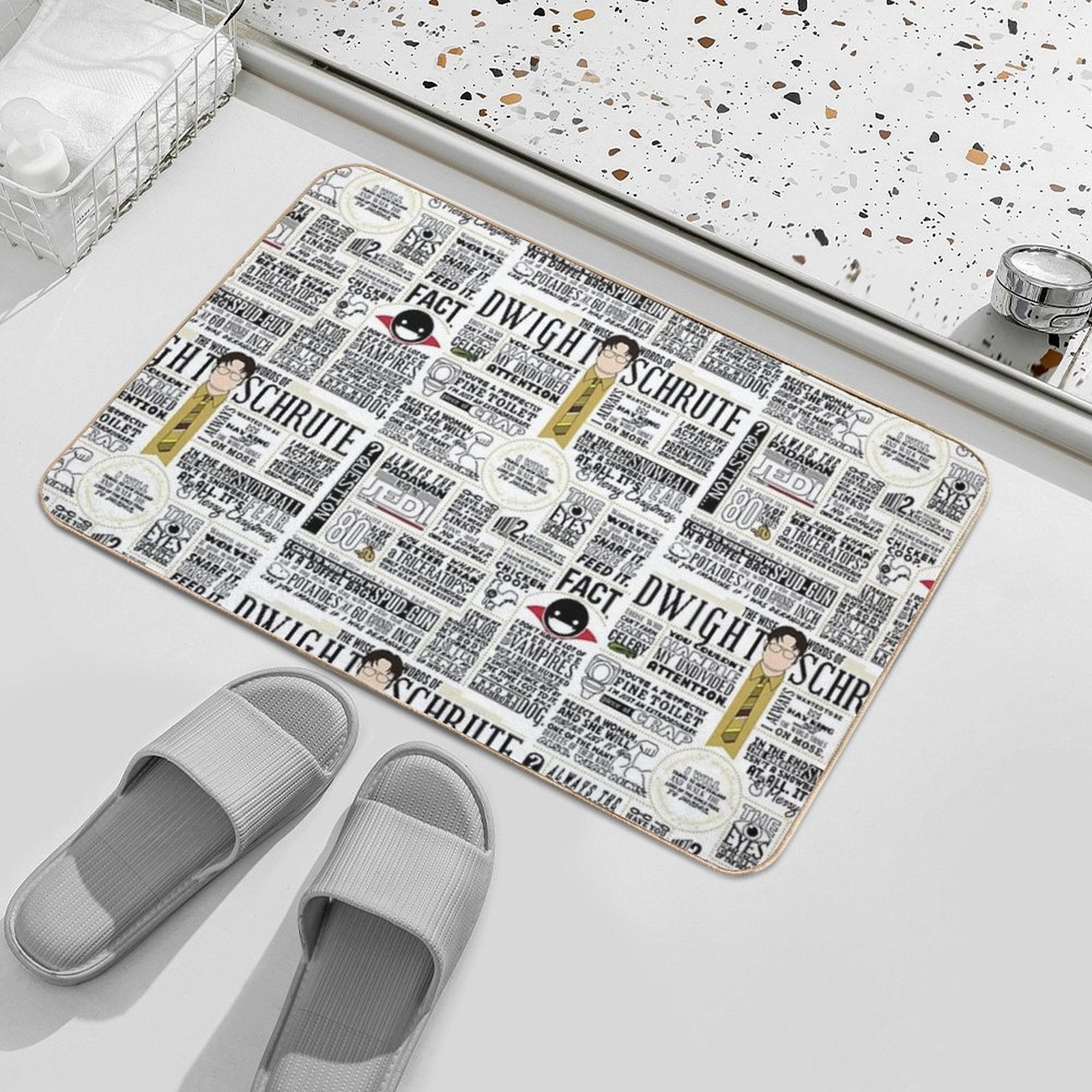 The Wise Words of Dwight Schrute (Light Tee)  Non-Slip Bath Mat