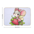 Cute Mouse Fairy with A Strawberry  Fade-Resistant Bath Mat