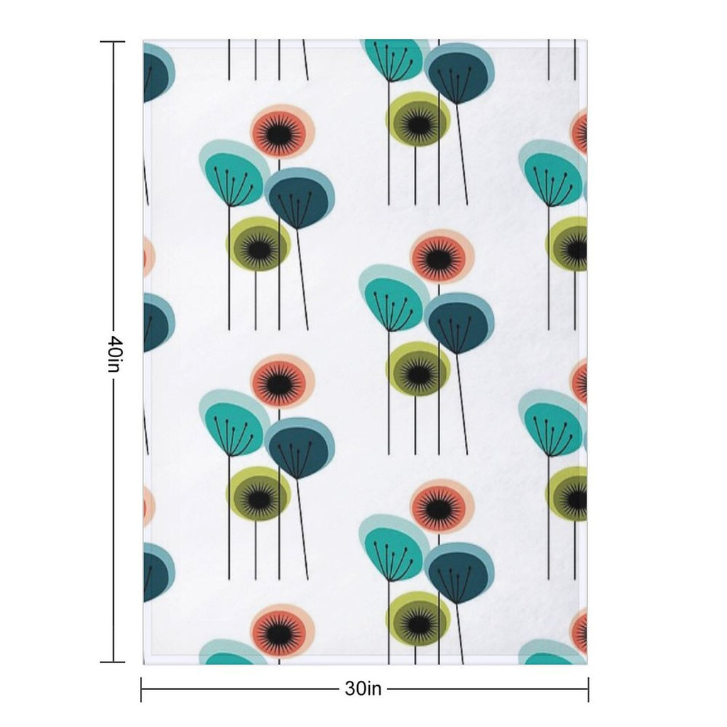 Flowers - Mid Century Premium Throw Blanket