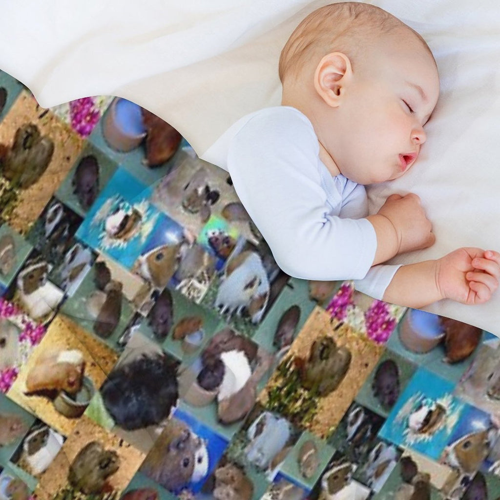 Happy Guinea Pigs Photo Collage Travel-friendly Throw Blanket
