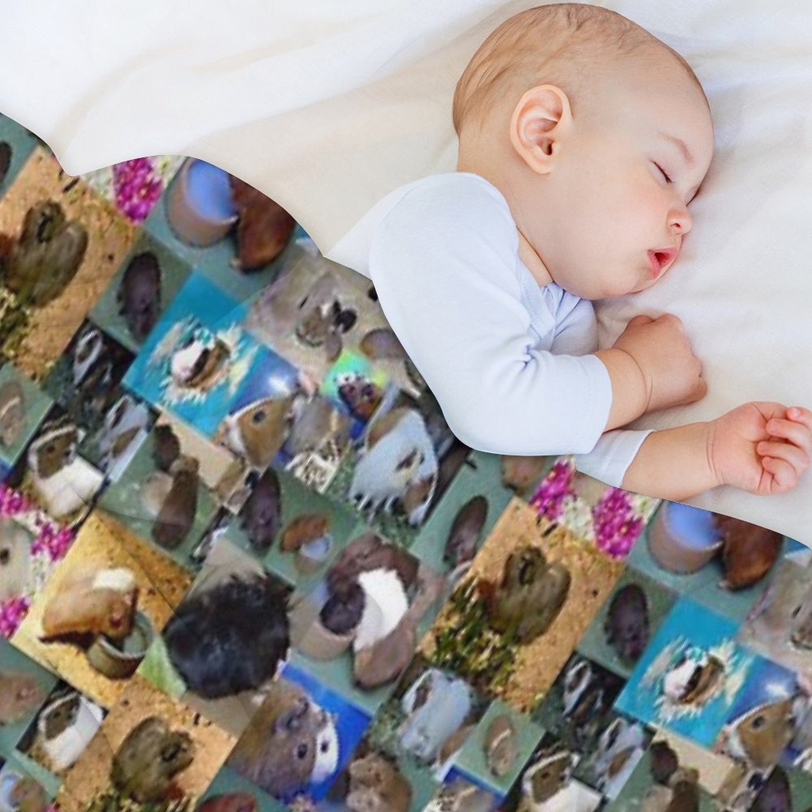 Happy Guinea Pigs Photo Collage Travel-friendly Throw Blanket