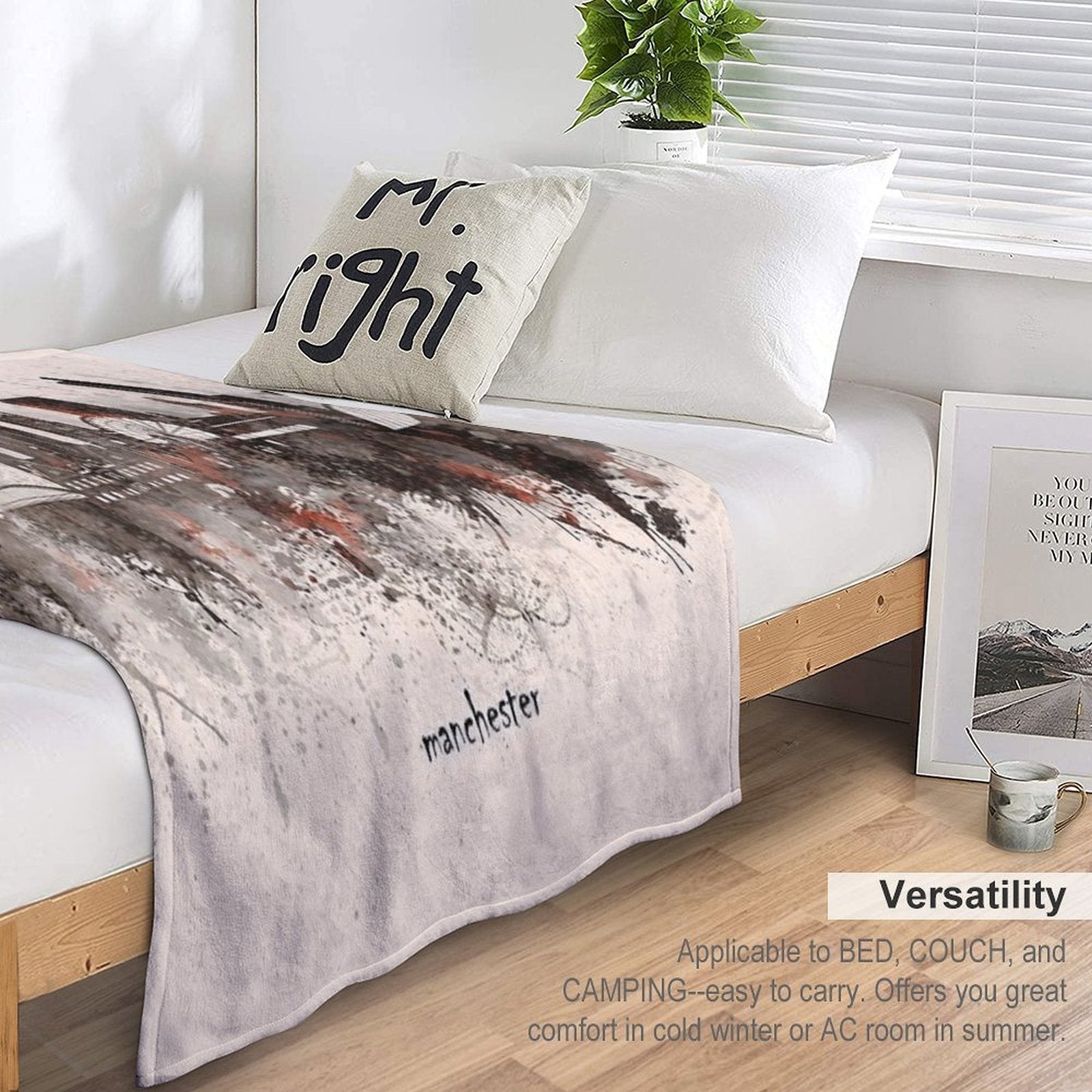 Manchester Skyline Anti-pilling Throw Blanket