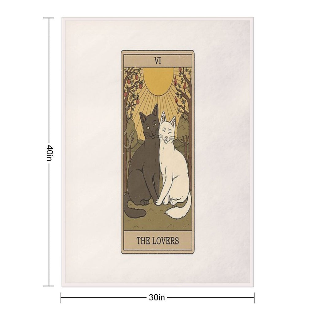 The Lovers - Cats Tarot Lightweight Throw Blanket