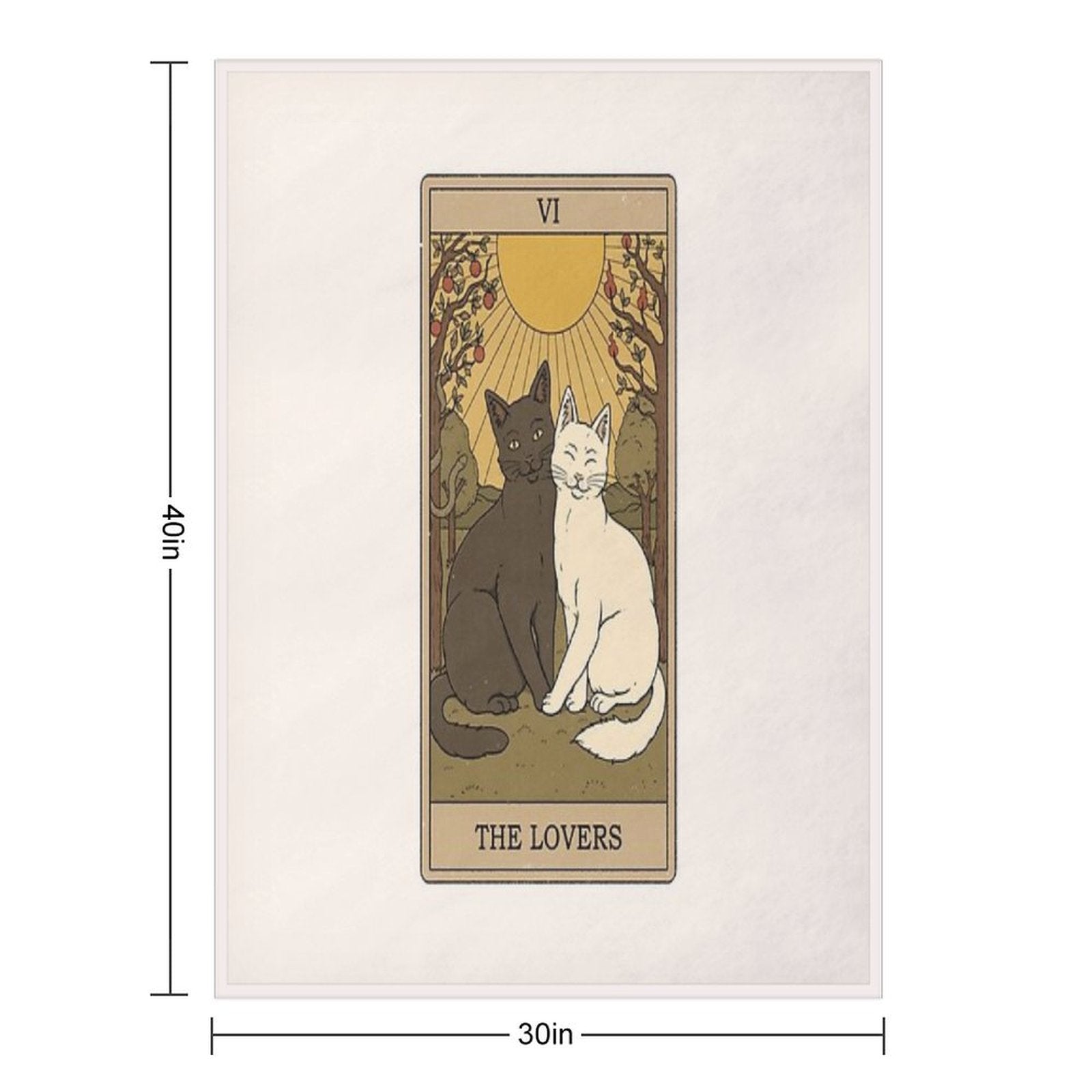 The Lovers - Cats Tarot Lightweight Throw Blanket