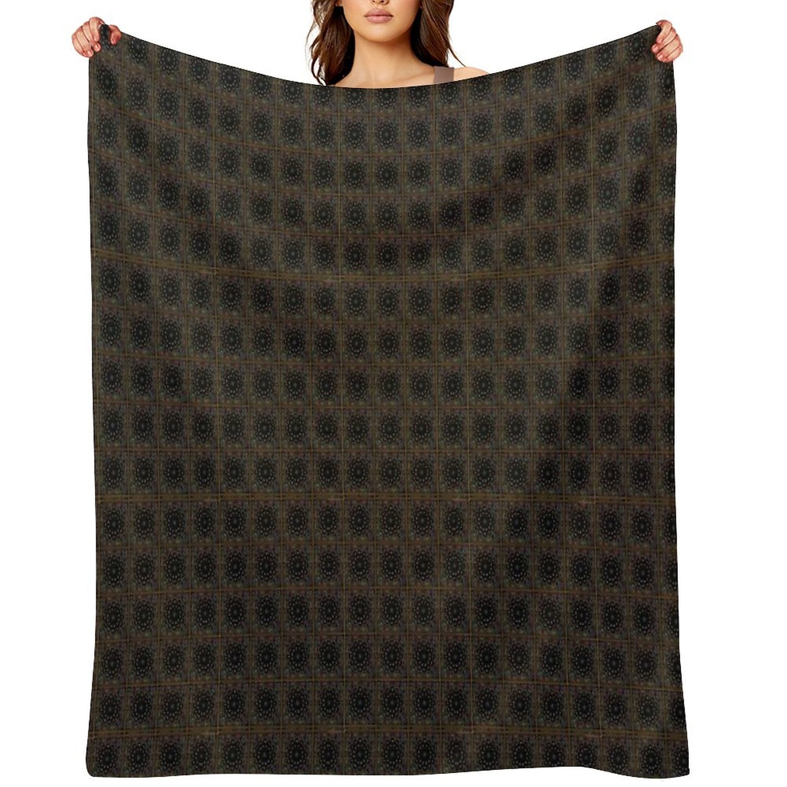 Black Colourful Multi-functional Throw Blanket