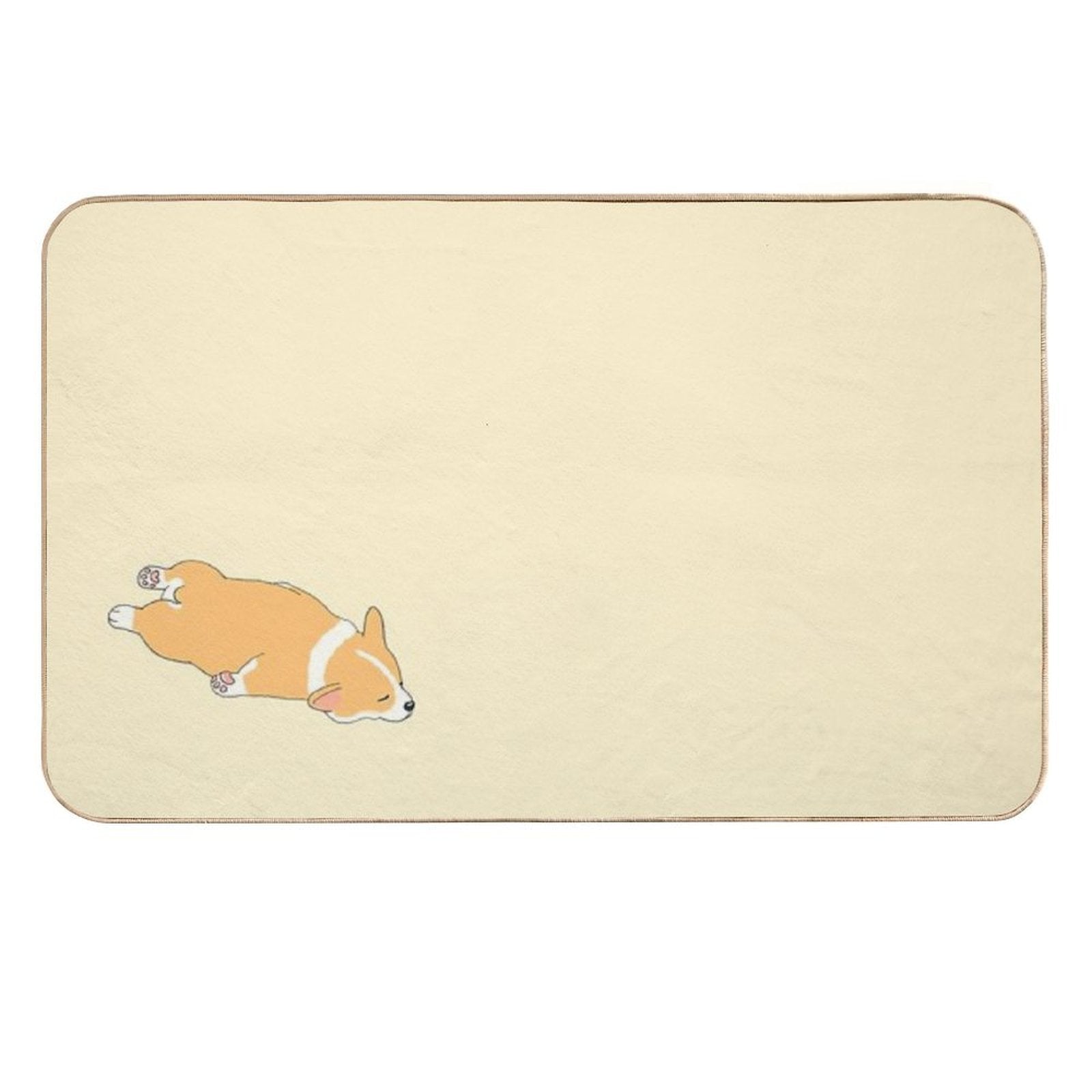 Cute Sploot Sleeping Corgi  Anti-Trip Bath Mat