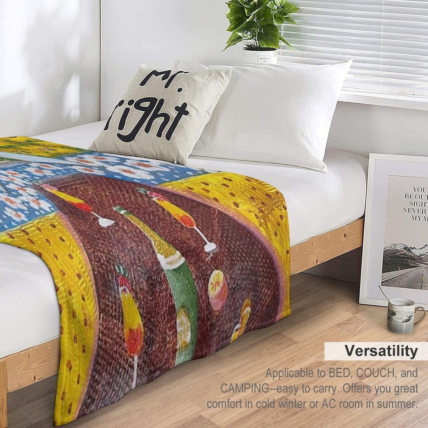 Mimosas And A Sea View Machine-washable Throw Blanket