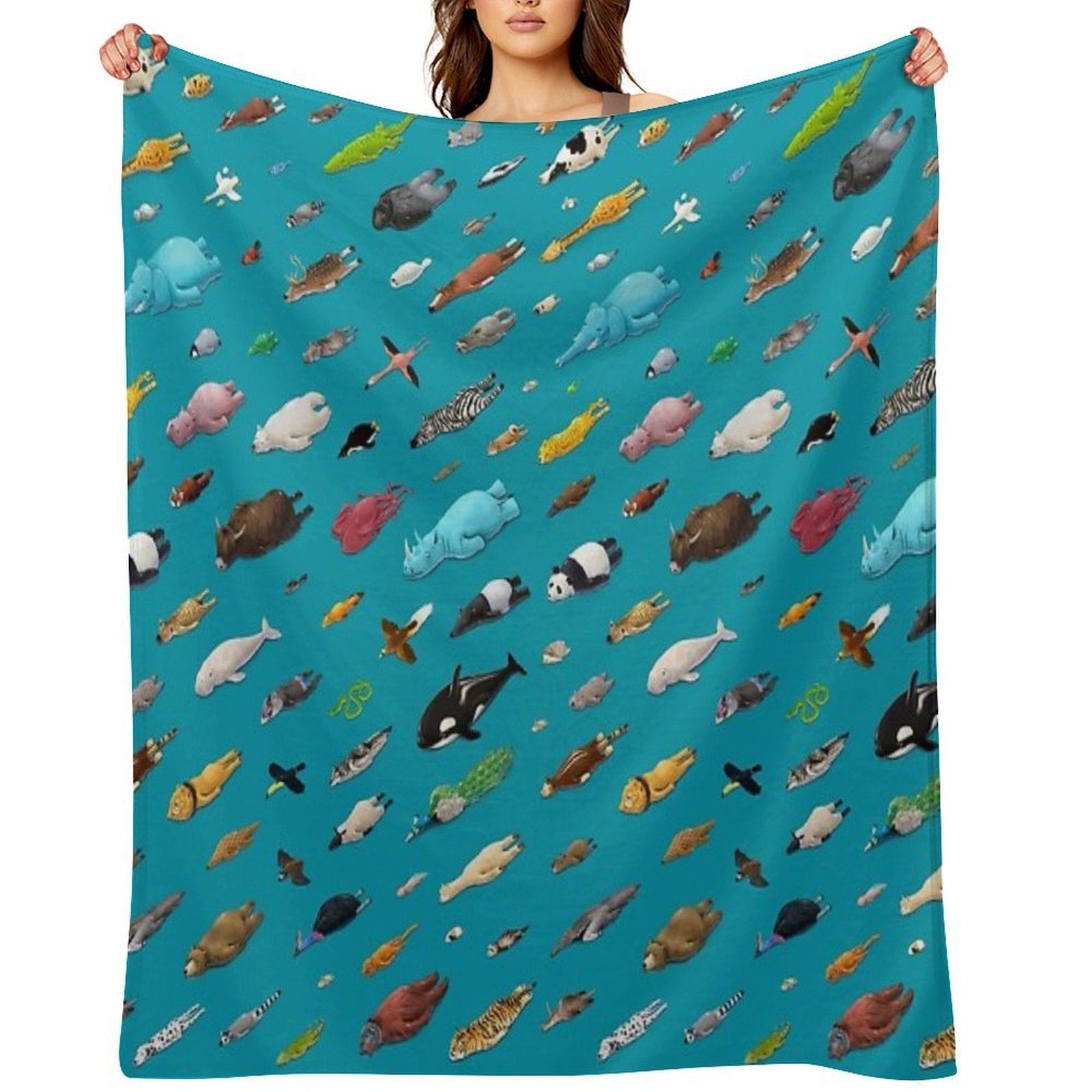Sleeping Animals Machine-washable Throw Blanket