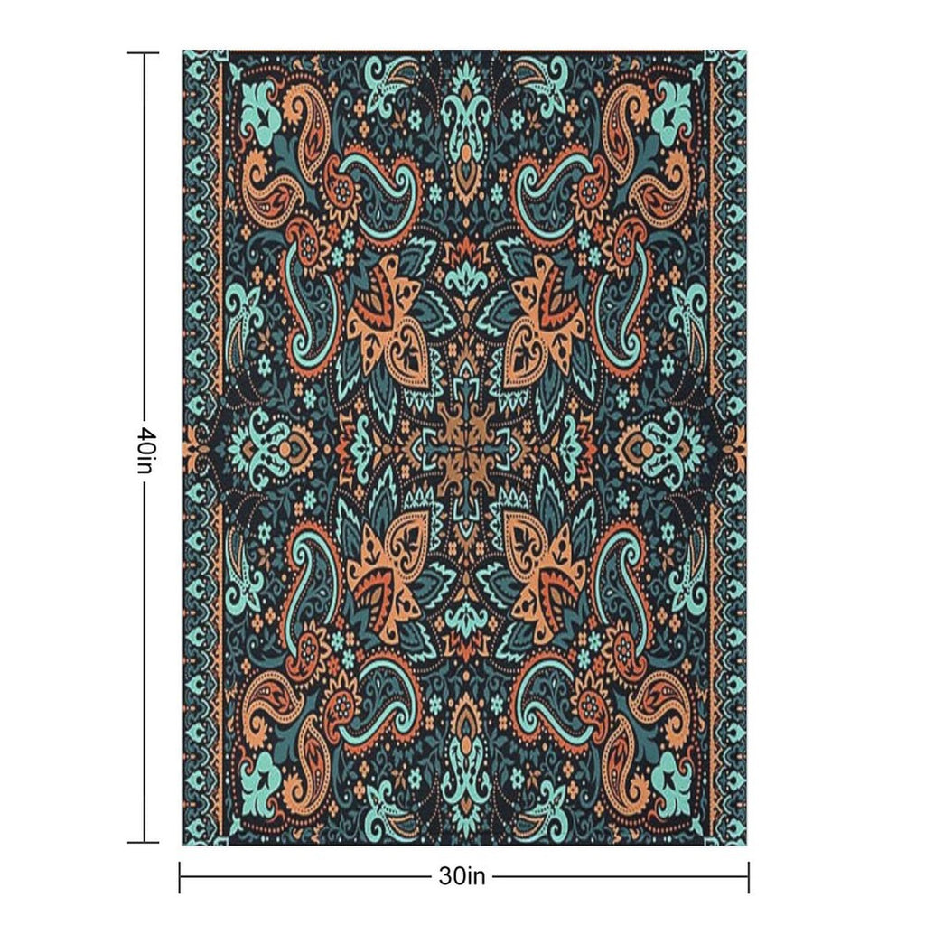 Bandana,blue And Brown Bandana,henna Pattern,middle Eastern Pattern,persian Rug,etherial,spriritual,meditation,aromatherapy All-season Throw Blanket