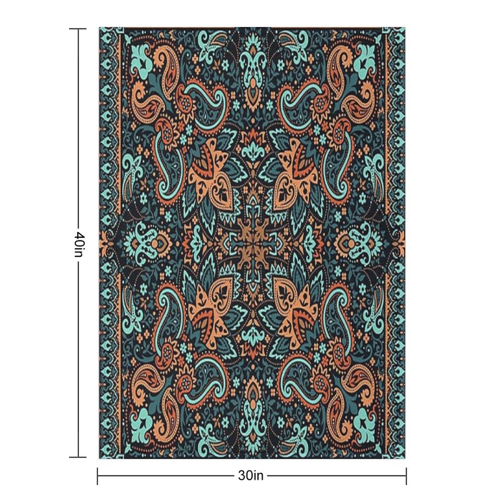 Bandana,blue And Brown Bandana,henna Pattern,middle Eastern Pattern,persian Rug,etherial,spriritual,meditation,aromatherapy All-season Throw Blanket