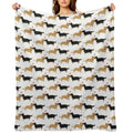 Dachshunds Love Dogs with Heart Cute Wiener Dogs All-season Throw Blanket