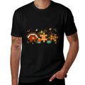 Cute Turkey Autism Awareness Puzzle Pumpkin Thanksgiving Day  Trendy Pattern T-Shirt