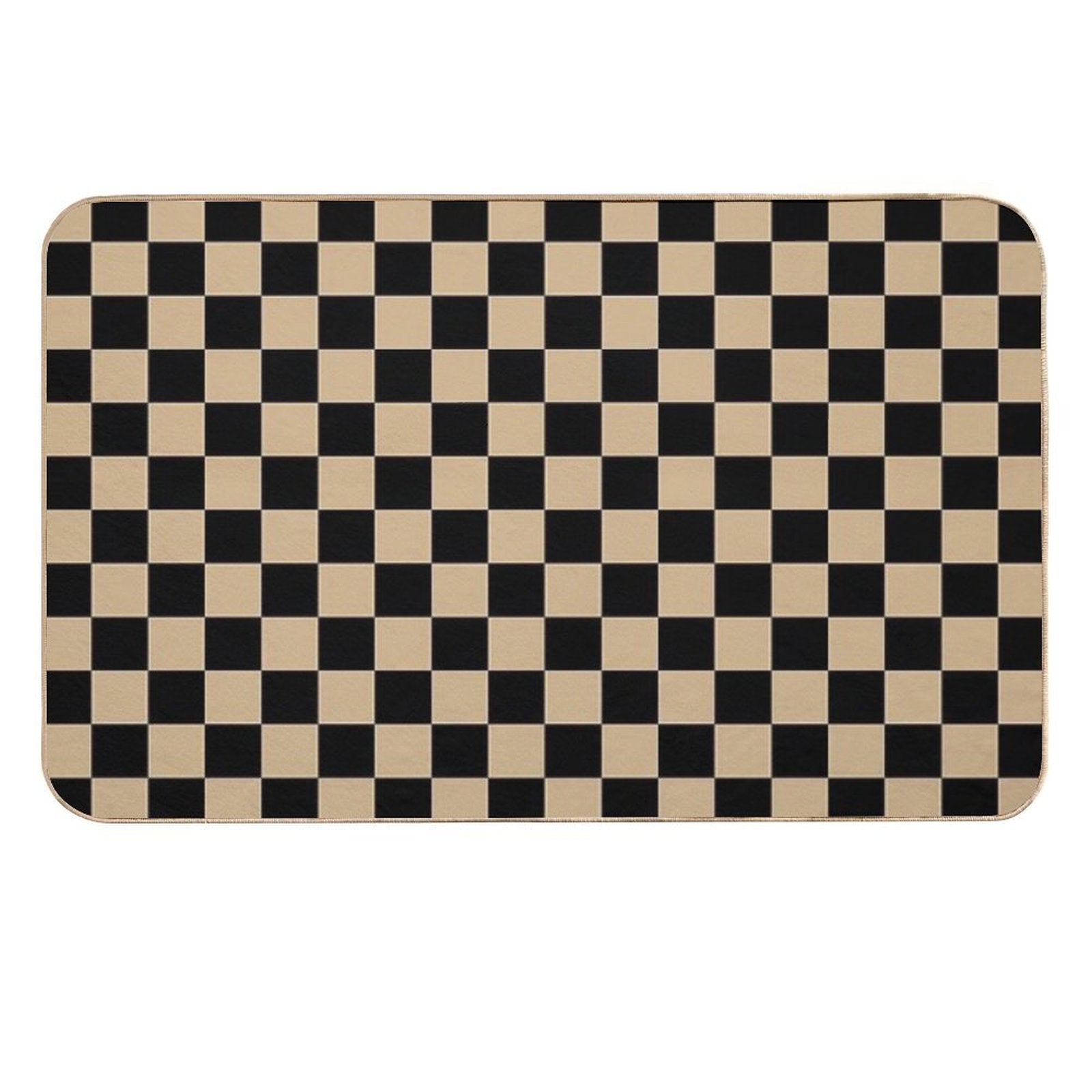 Black And Tan Brown Checkerboard  Versatile Bath Mat