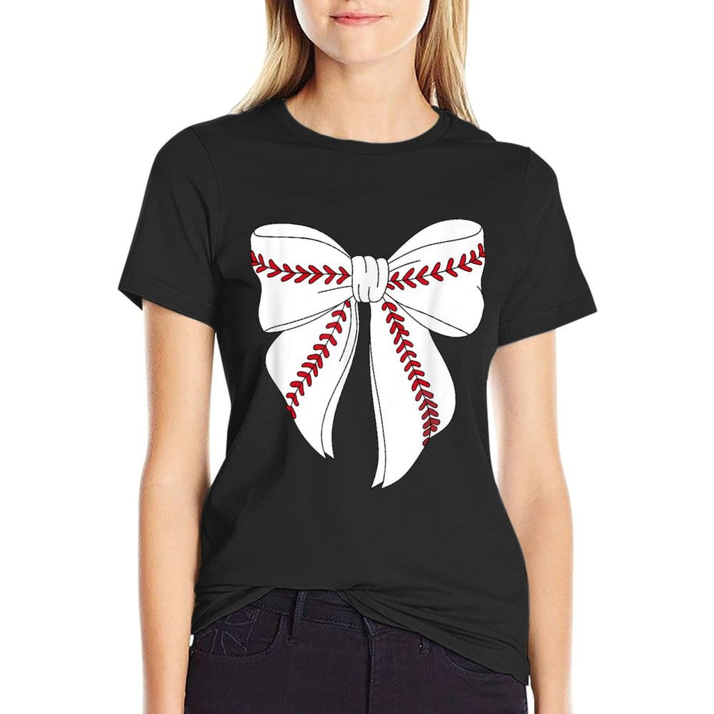 Coquette Bow Baseball For Kids Youth Girls Baseball Mom Mama  Stretchy T-Shirt